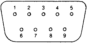 Front view of Male DB9 Connector